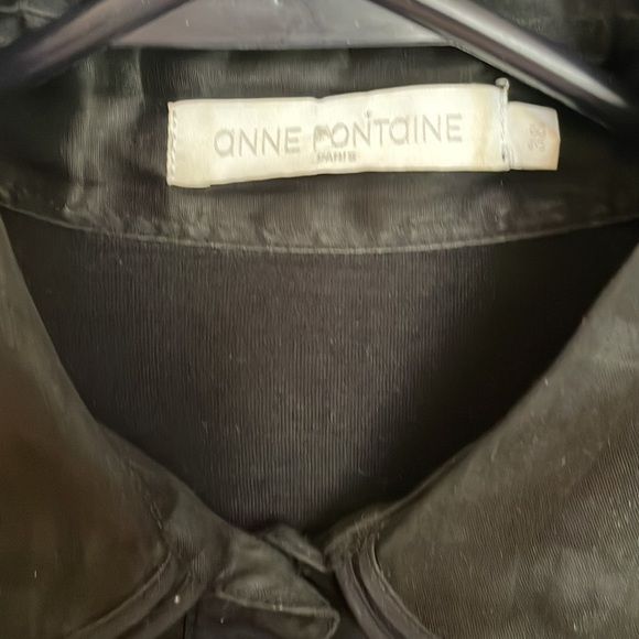 ANNE FONTAINE Patsy Shirt Black Jersey with Bell-Sleeve Ruffle - Picture 4 of 10